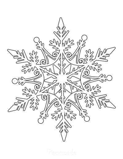 Snowflake Coloring Page Detailed 1