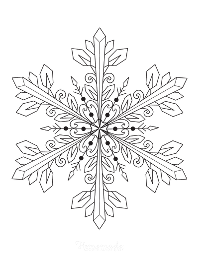 Snowflake Coloring Page Detailed 10