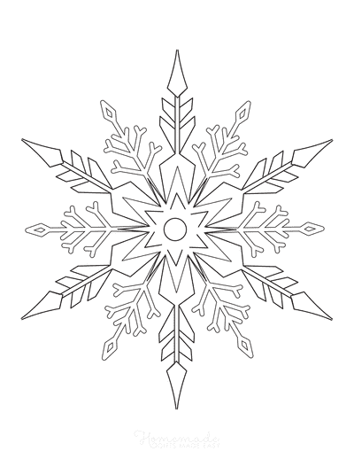 Snowflake Coloring Page Detailed 11