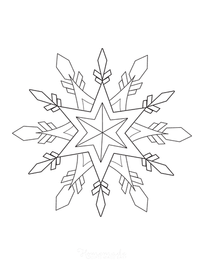 Snowflake Coloring Page Detailed 12
