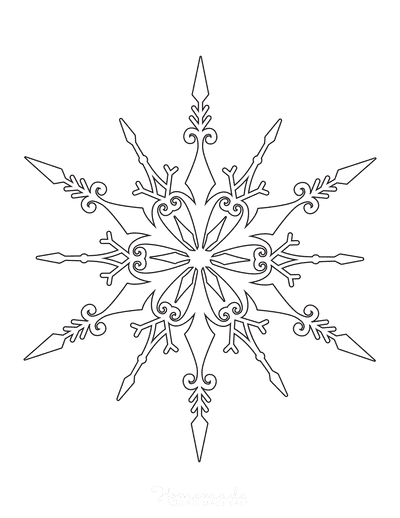 Snowflake Coloring Page Detailed 2