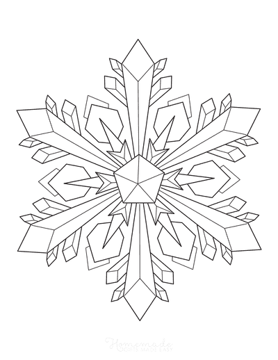Snowflake Coloring Page Detailed 7