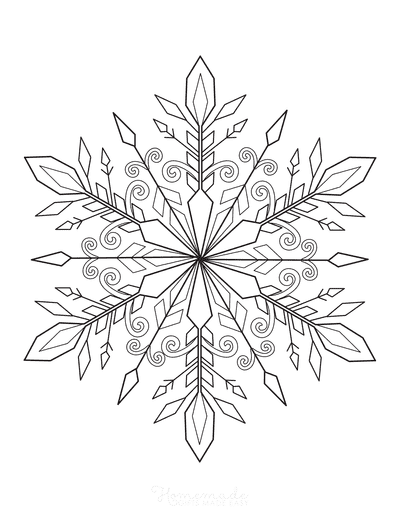 Snowflake Coloring Page Detailed 8