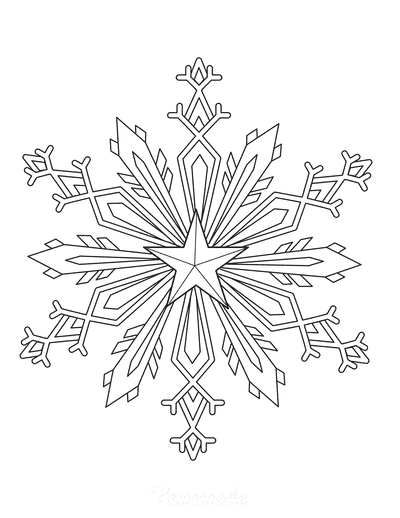 Snowflake Coloring Page Detailed 9