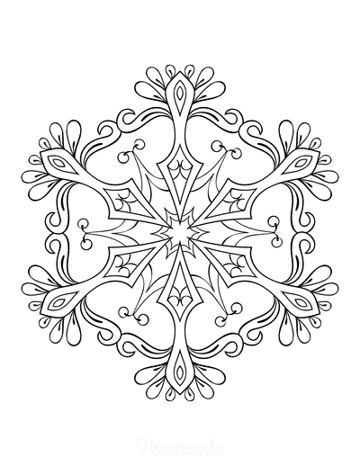 Snowflake Coloring Page for Adults Intricate 14