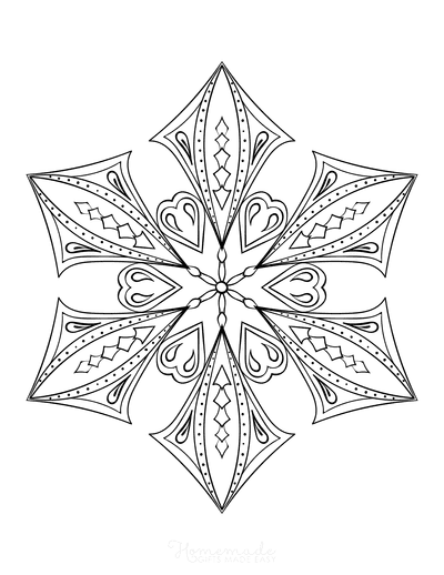 Snowflake Coloring Page for Adults Intricate 15
