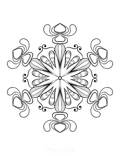 Snowflake Coloring Page for Adults Intricate 17