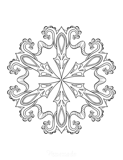 Snowflake Coloring Page for Adults Intricate 19