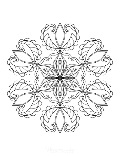 Snowflake Coloring Page for Adults Intricate 21