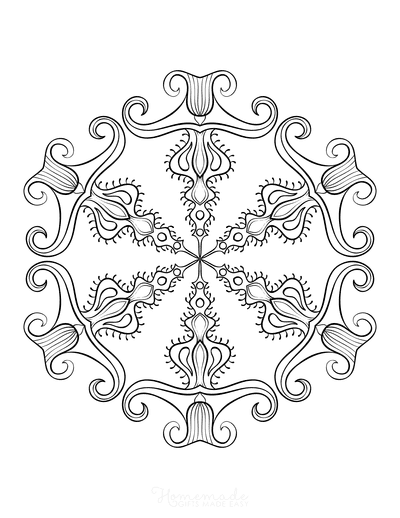 Snowflake Coloring Page for Adults Intricate 22