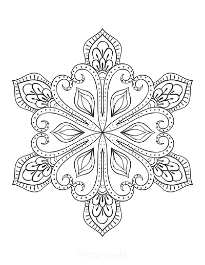Snowflake Coloring Page for Adults Intricate 23