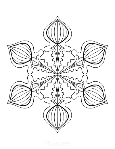Snowflake Coloring Page for Adults Intricate 3