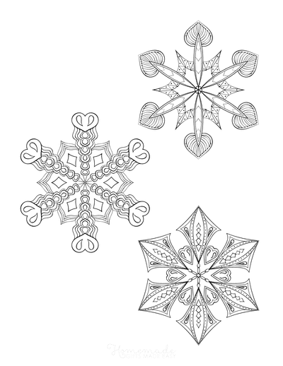 Snowflake Coloring Page for Adults Intricate Set of 3 P5