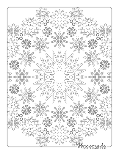 Snowflake Coloring Page Mandala
