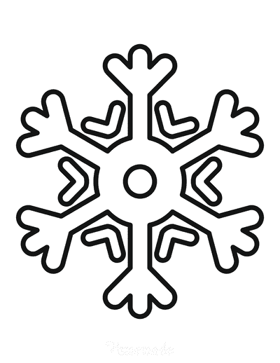 Snowflake Coloring Page Simple Outline 1