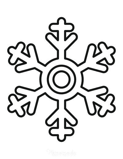 Snowflake Coloring Page Simple Outline 10