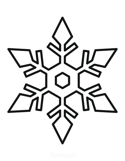 Snowflake Coloring Page Simple Outline 11
