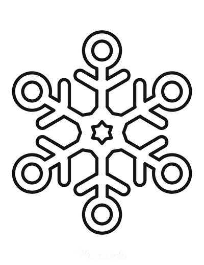 Snowflake Coloring Page Simple Outline 14