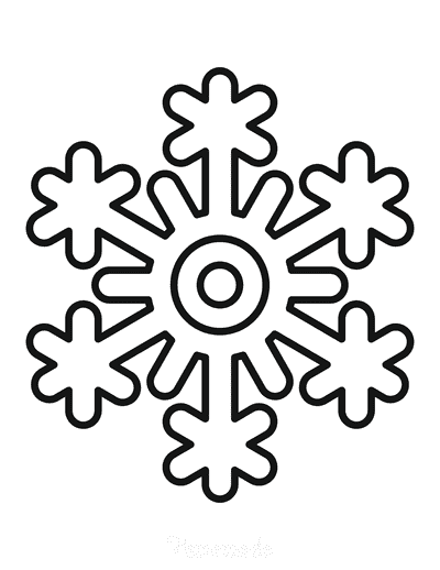 Snowflake Coloring Page Simple Outline 15