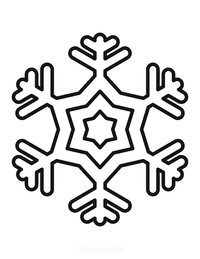 Snowflake Coloring Page Simple Outline 16