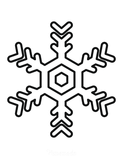 Snowflake Coloring Page Simple Outline 17