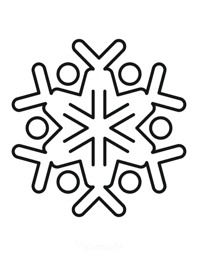 Snowflake Coloring Page Simple Outline 19