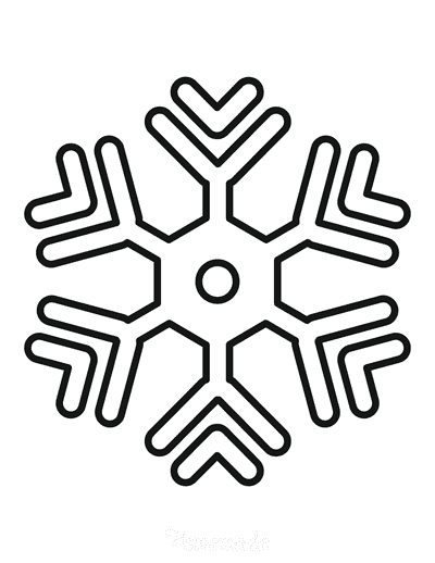 Snowflake Coloring Page Simple Outline 2