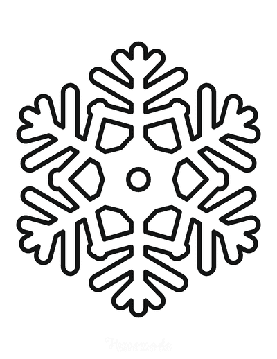 Snowflake Coloring Page Simple Outline 21