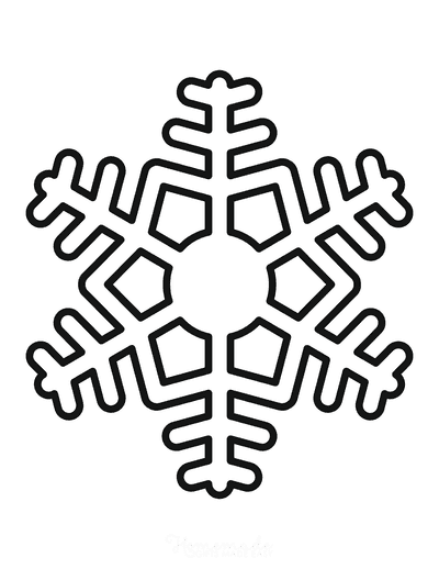 Snowflake Coloring Page Simple Outline 22