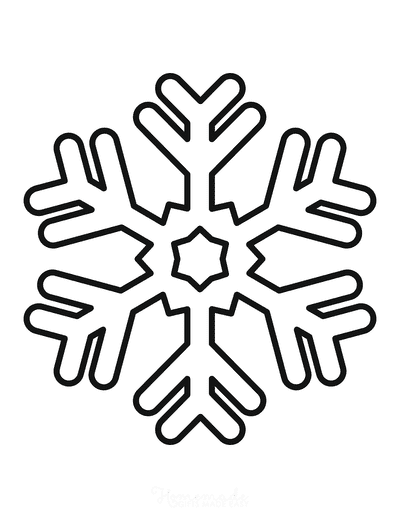Snowflake Coloring Page Simple Outline 24