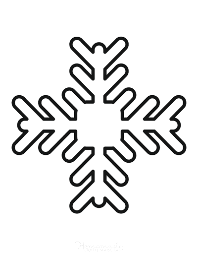 Snowflake Coloring Page Simple Outline 25