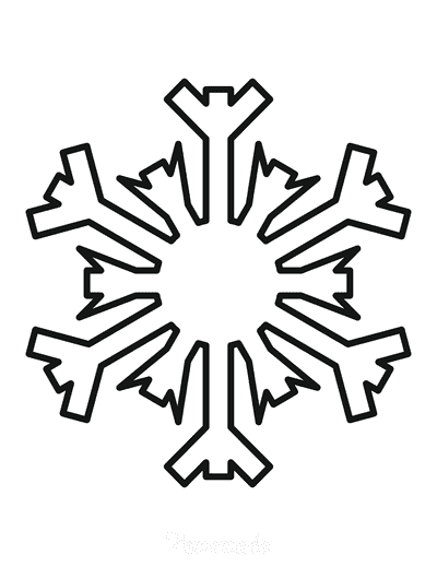Snowflake Coloring Page Simple Outline 27