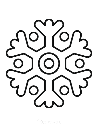 Snowflake Coloring Page Simple Outline 28