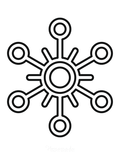Snowflake Coloring Page Simple Outline 29