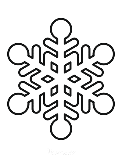 Snowflake Coloring Page Simple Outline 3