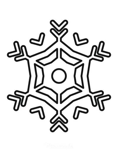 Snowflake Coloring Page Simple Outline 30