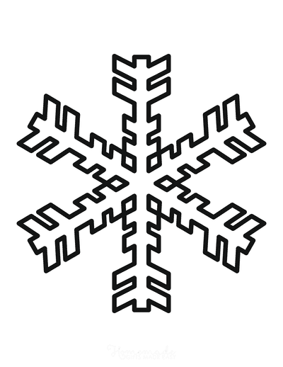 Snowflake Coloring Page Simple Outline 33