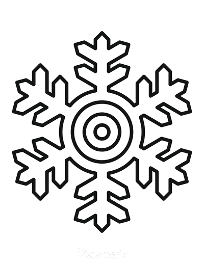 Snowflake Coloring Page Simple Outline 34