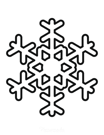 Snowflake Coloring Page Simple Outline 35