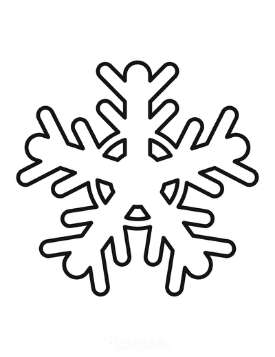 Snowflake Coloring Page Simple Outline 36