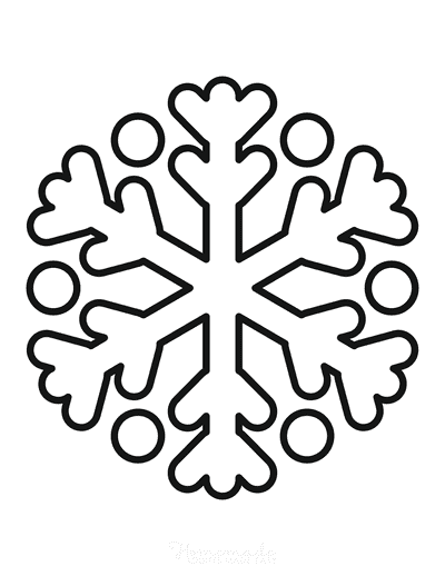 Snowflake Coloring Page Simple Outline 5