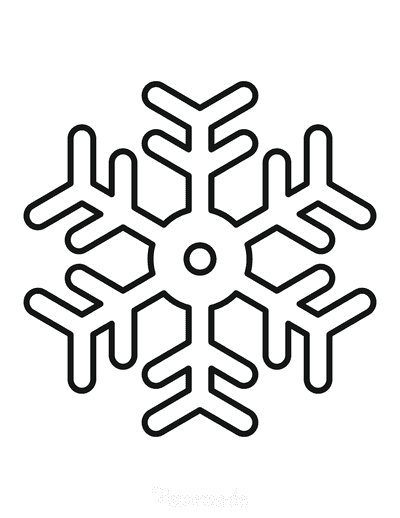 Snowflake Coloring Page Simple Outline 6
