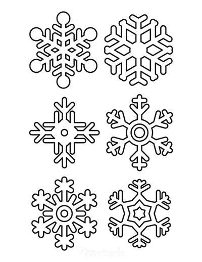 Free Printable Small Snowflake Templates  Snowflake template, Snowflake  coloring pages, Snowflake outline