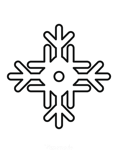 Snowflake Coloring Page Simple Outline 9
