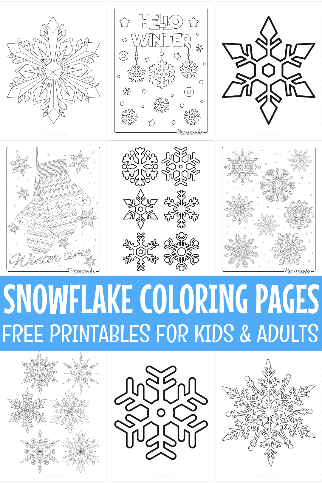 Printable Christmas Snowflake Coloring Page