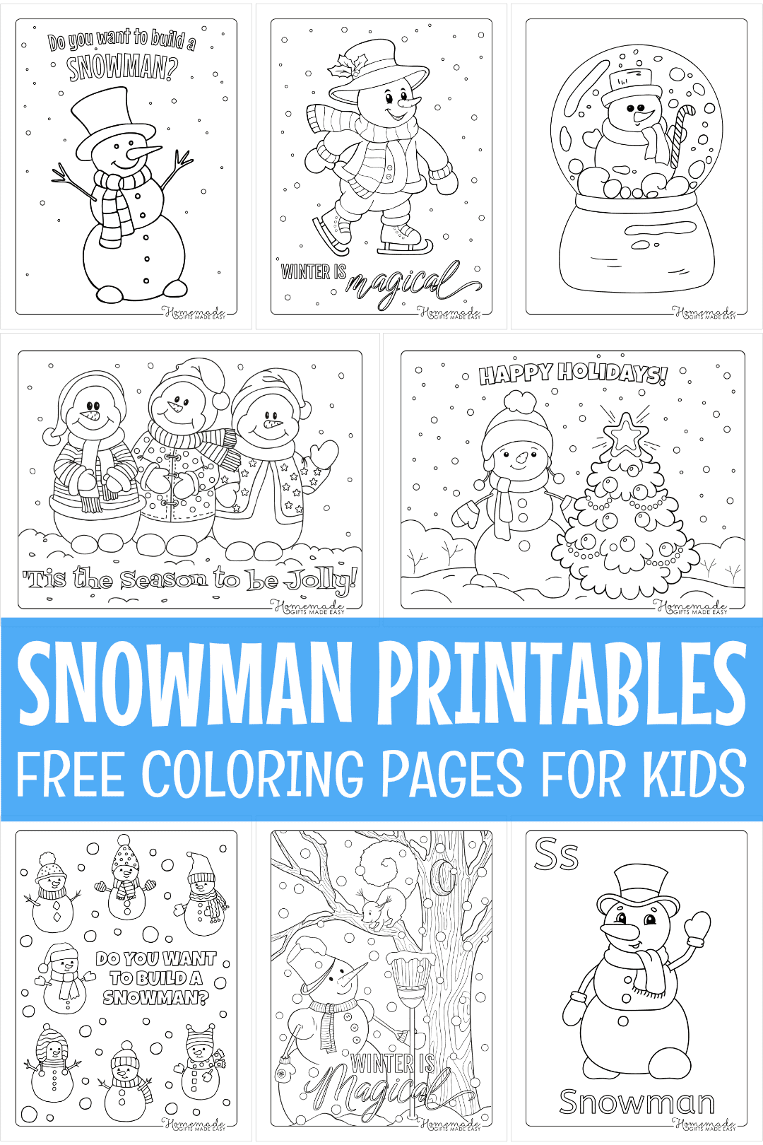 Free Printable Snowman Coloring Pages | 60+ Designs