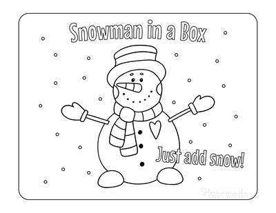 snowman in a box printable label
