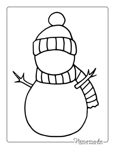Snowman Template Bobble Hat Stripe Scarf to Decorate
