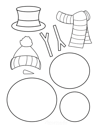 snowman scarf template Free Printable Snowman Templates for Crafts