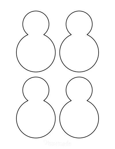 Snowman Template Outline 2 Sections Small